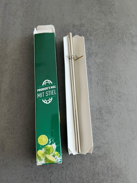 Trinkhalm "Optima" mit Verpackung